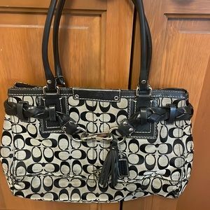 Coach Purse, Medium size, Black and Grey